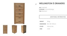 Wellington 5 Drawers Chest