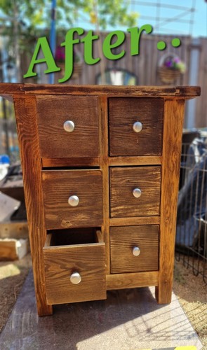 Solid oak drawer chest of - drawer,
