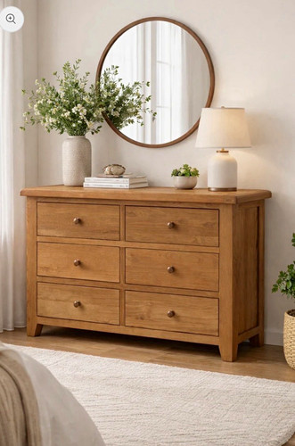 Hampton oak drawer chest - hampton, 6-drawer
