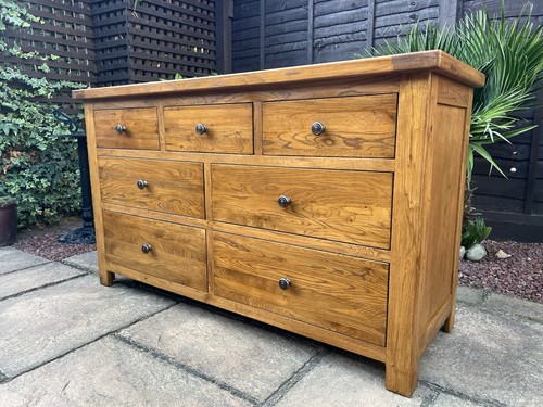 Large oak chest drawers - chest,