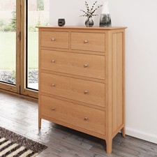 Oak Wide Chest of Drawers -