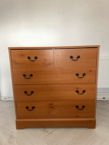 Brown oak chest - drawers,