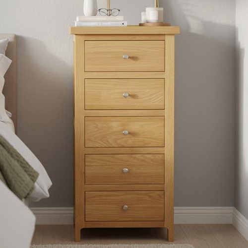 Solid oak chest drawers - chest,