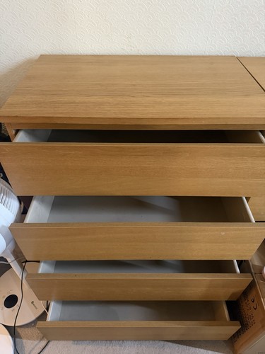 Light oak drawer chest of - light,