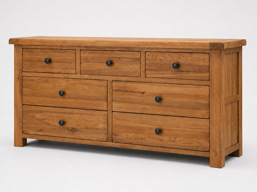 Solid oak drawer chest - solid, 7