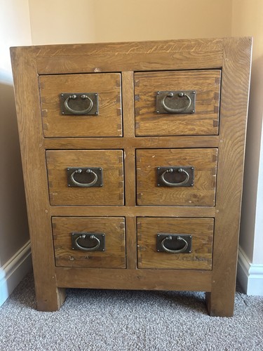 Solid oak chest drawers - solid, 6