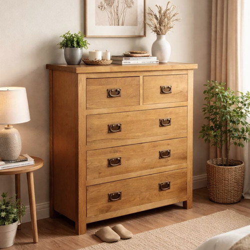 Oak chest drawers - oak, of