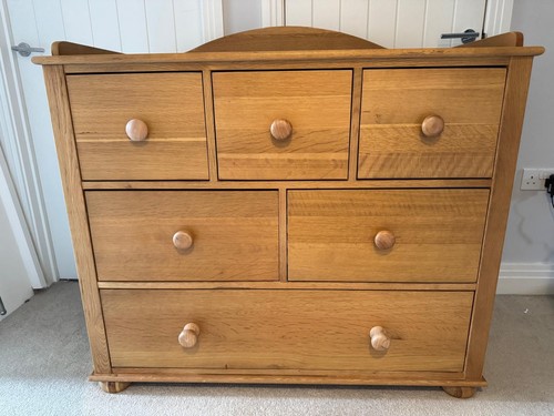 Solid oak chest drawers - oak, of