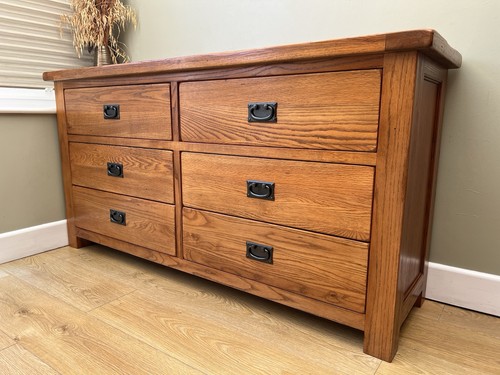 Large rustic oak chest - chest, 6