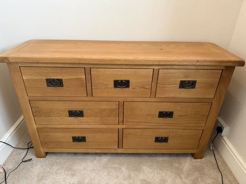 Solid rustic oak chest - , of