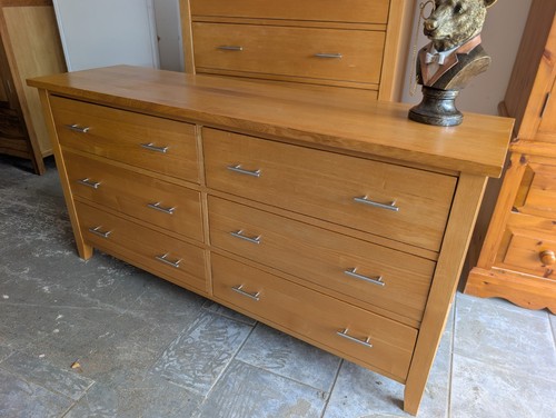 Solid oak chest drawers - oak,